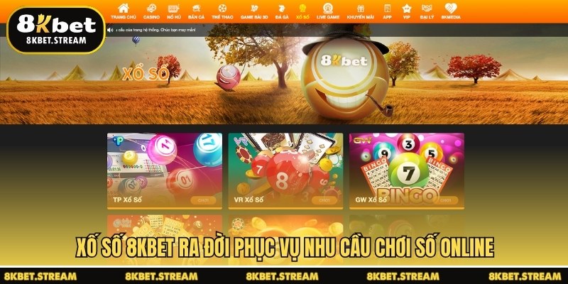 Xố số 8KBET ra đời phục vụ nhu cầu chơi số online